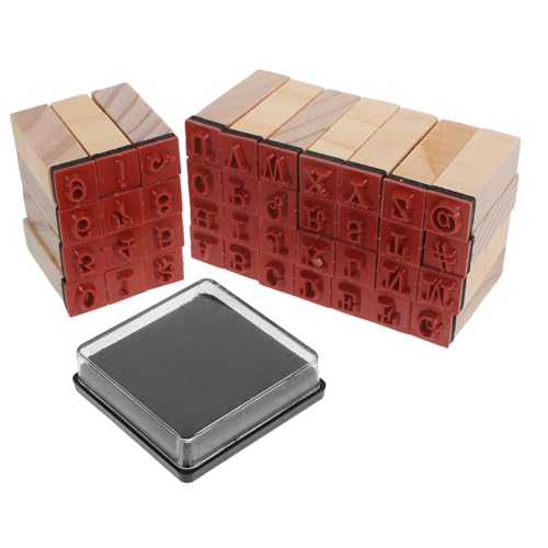 GARIOUANS 40 Stück Teiliges Holzstempel mit Buchstaben und Zahlen Kleine Vintage Holzstempel für DIY Scrapbooking Klare Alphabetmotive Langlebig und Vielseitig für Kartengestaltung von GARIOUANS