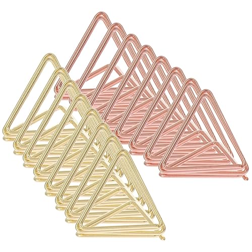 GARIOUANS 40 Stück Triangular Memo Clips Gold Roségold Platzkartenhalter Stabile Tischkartenhalter für Fotos Notizen und Deko für Hochzeiten und Partys von GARIOUANS