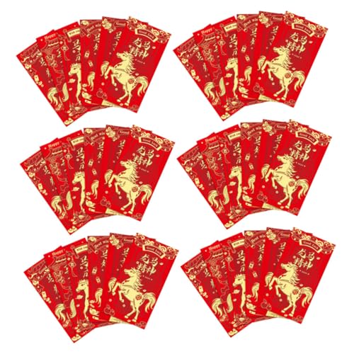 GARIOUANS 48 Stück Teiliges Chinesische Neujahrs glücksumschläge Jahr Des Pferdes Rote Geldumschläge mit Traditionellem Design für Frühlingsfest Hochzeit Geburtstag Feierlichkeiten GARIOUANS 48 Stück Teiliges Chinesische Neujahrs glücksumschläge Jahr Des Pferdes Rote Geldumschläge mit Traditionellem Design für Frühlingsfest Hochzeit Geburtstag Feierlichkeiten von GARIOUANS