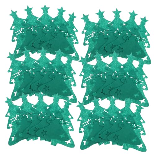 GARIOUANS 48 Stück Teiliges Weihnachts-besteckhalter Grünem Filz Festliche Bestecktaschen in Weihnachtsbaumform Gabel Löffelhalter für Festliche Tischdekoration bei Familienfeiern und Partys von GARIOUANS