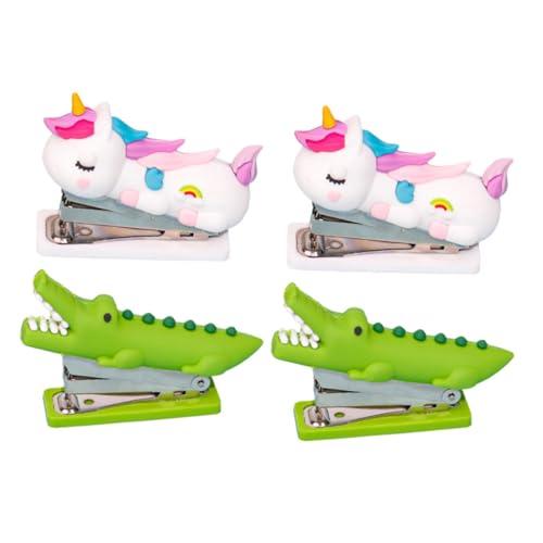 GARIOUANS 4Stücke Einhorn Hefter Tragbarer Mini Hefter für Lustige Büromaterialien Ergonomisches Design für Schule und Büro Effizientes Heften ohne Kraftaufwand von GARIOUANS