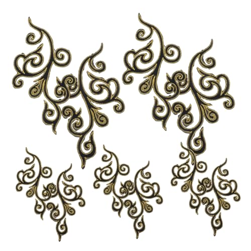GARIOUANS 5 Paare Gestickte Patches für Kleidung Aufnäher mit Hot Melt Kleber für Jeans Brautkleider und Abendmode Einfache Anwendung durch Bügeln Detaillierte und Designs von GARIOUANS