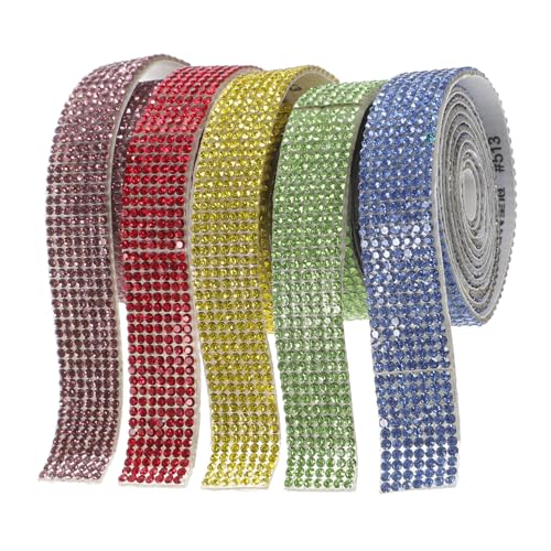 GARIOUANS 5 Rollen Selbstklebendes Strassband Glitzernde Ornamente Band zum Aufkleben für Kleidung Schuh DIY Dekorationen Ersatz Leisten Schmuck Zubehör für Kostüme GARIOUANS 5 Rollen Selbstklebendes Strassband Glitzernde Ornamente Band zum Aufkleben für Kleidung Schuh DIY Dekorationen Ersatz Leisten Schmuck Zubehör für Kostüme von GARIOUANS