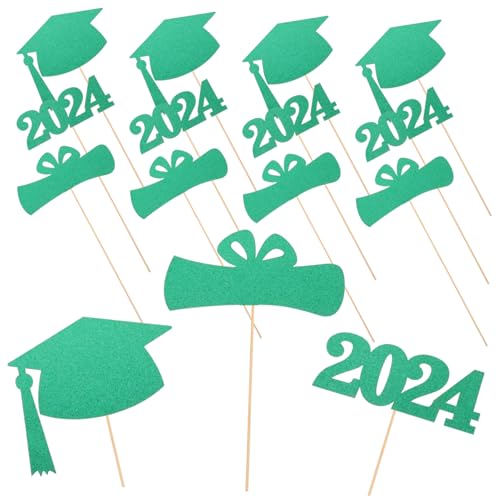 GARIOUANS 5 Satz Graduation Deko Teiliges mit Grünen Tischvasen Dekorationen Kreative Abschlussfeier Deko für Fotos Vielseitige Abschlussfeier Picks für Festliche von GARIOUANS