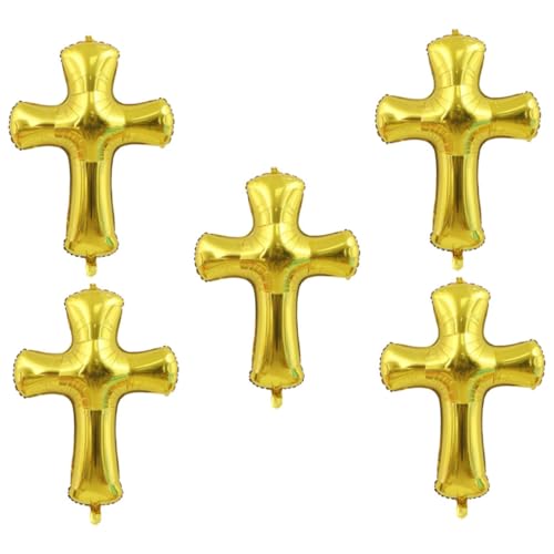 GARIOUANS 5 Stück Aluminium Folienballons Kreuzform für Shower und Taufen Feste und Fotorequisiten für Partys Hochzeiten und Gedenkfeiern von GARIOUANS