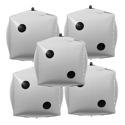 GARIOUANS 5 Stück Ballon luftballons pumpe Jumbo- Pokerdekorationen dekorative Folienballons würfeln Graduierung Partydekorationen Aluminiumfolie Weiß von GARIOUANS