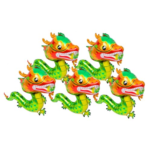 GARIOUANS 5 Stück Chinesische Drachen Luftballons Aluminiumfolie Cartoon Ballon für Neujahrs und Kinderparty Dekoration Grün Leicht Tragbar Robust Festlich GARIOUANS 5 Stück Chinesische Drachen Luftballons Aluminiumfolie Cartoon Ballon für Neujahrs und Kinderparty Dekoration Grün Leicht Tragbar Robust Festlich von GARIOUANS