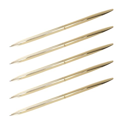 GARIOUANS 5 Stück Kugelschreiber aus Metall Luxusstift Stifte mit goldener Tinte hübsche Stifte Smooth -Schreibstallschiffstift Füllfederhalter aus Metall goldene Bleistifte Ballpunktstifte von GARIOUANS