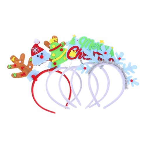 GARIOUANS 5 Stück Leuchtendes Weihnachts-Stirnband strahlende Weihnachtshaarzubehör beleuchtete weihnachtsstirnbänder glühendes Haarband Glühende Schneeflockenstirnband gefühlt von GARIOUANS