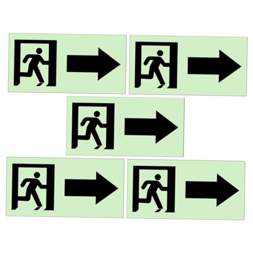 GARIOUANS 5 Stück Nachtleuchtende Richtungshinweis Aufkleber Selbstklebend Abnehmbar für Lager Freizeitpark Praktische Wandsticker für Orte von GARIOUANS
