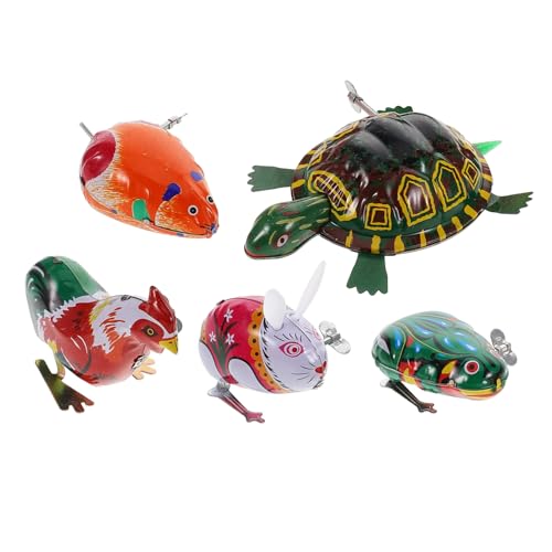 GARIOUANS 5 Stück Nostalgische Aufziehspielzeuge aus Blech Retro Tier Designs Wie Huhn Frosch Maus Schildkröte Hase Kinderklassenzimmer Belohnung Kreative Party Mitgebsel GARIOUANS 5 Stück Nostalgische Aufziehspielzeuge aus Blech Retro Tier Designs Wie Huhn Frosch Maus Schildkröte Hase Kinderklassenzimmer Belohnung Kreative Party Mitgebsel von GARIOUANS