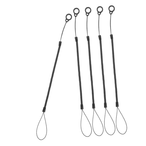 GARIOUANS 5 Stück Stiftfederkabel Riemen für Tablet-Stifte einziehbares Federspiralband Schlüssel Stiftkette für Klemmbrett Lanyard-Kordel für den Eingabestift Plastik Black von GARIOUANS