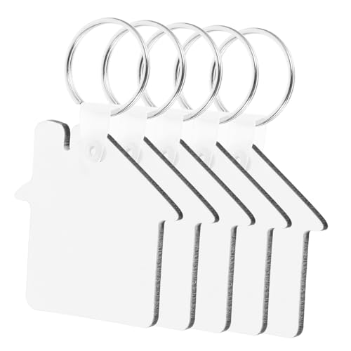 GARIOUANS 5 Stück Sublimations schlüsselanhänger Rohlinge Robuste DIY Blank Schlüsselanhänger für Wärmeübertragung Leichte Anhänger für Bastelprojekte Geschenk Taschenanhänger Langlebig und von GARIOUANS