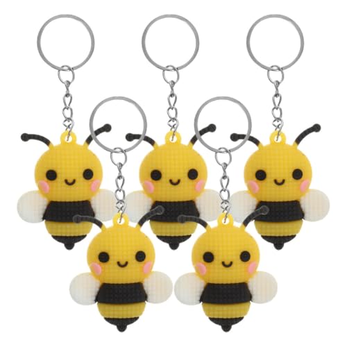 GARIOUANS 5 Stück Süßer Cartoon bienen Schlüsselanhänger aus PVC und Metall Leichter Taschenanhänger für Rucksack Geldbörse Auto Dekorativ und Langlebig als Geschenk und Partyfüllung GARIOUANS 5 Stück Süßer Cartoon bienen Schlüsselanhänger aus PVC und Metall Leichter Taschenanhänger für Rucksack Geldbörse Auto Dekorativ und Langlebig als Geschenk und Partyfüllung von GARIOUANS