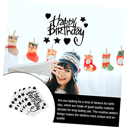 GARIOUANS 5 Stück Teiliges Balloon Sticker Selbstklebende Happy Birthday Aufkleber Transparent Dekorativ für Party Wand und Luftballons Wiederablösbar Geeignet für Raum und Gartendekoration von GARIOUANS