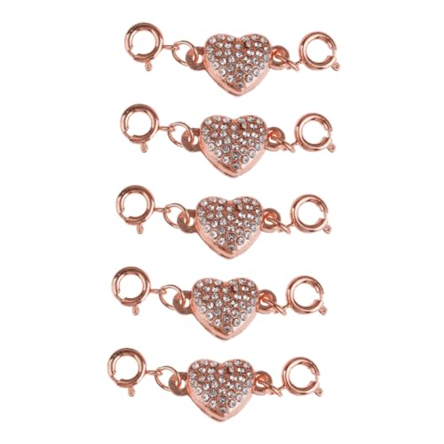 GARIOUANS 5 Stück Teiliges DIY Herzförmige Magnetverschluss set für Halsketten Rostfreie Langlebige Schmuckschließe in Roségold Leicht Kompakt und Einfach zu Öffnen und Schließen GARIOUANS 5 Stück Teiliges DIY Herzförmige Magnetverschluss set für Halsketten Rostfreie Langlebige Schmuckschließe in Roségold Leicht Kompakt und Einfach zu Öffnen und Schließen von GARIOUANS