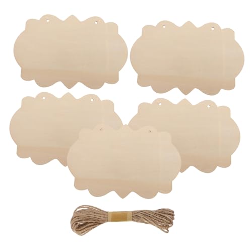 GARIOUANS 5 Stück Teiliges Holztafeln zum Basteln Große Naturbelassene Holzschilder mit Juteseil Vorinstallierte Aufhängung Nachhaltige Basswood-platten für Diy-kunst Wand Türdeko GARIOUANS 5 Stück Teiliges Holztafeln zum Basteln Große Naturbelassene Holzschilder mit Juteseil Vorinstallierte Aufhängung Nachhaltige Basswood-platten für Diy-kunst Wand Türdeko von GARIOUANS