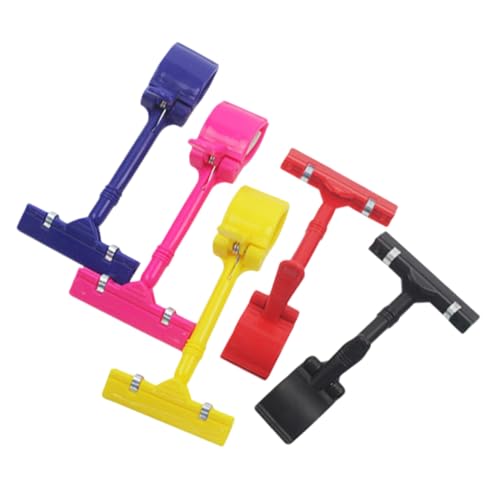 GARIOUANS 5 Stück Teiliges Preisschildhalter Clips für Einzelhandel Drehbare Werbeclips für Geschäfte Supermärkte Ausstellungen Kartenhalter Schwarz Gelb Blau Rot von GARIOUANS