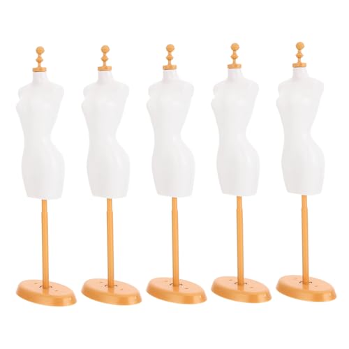 GARIOUANS 5 Stück Teiliges Puppenkleiderständer Miniatur Doll Dress Form Stand aus Robustem Kunststoff Lebensechte Puppenhalter für Puppenkleidung Display Stabiler Puppenständer für Sammler von GARIOUANS