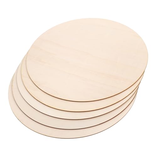 GARIOUANS 5 Stück Teiliges Set Unbearbeitete Runde Holzscheiben zum DIY Bemalen Kreative Holzplatten für Türschilder Handwerksprojekte und Persönliche Dekorationen von GARIOUANS