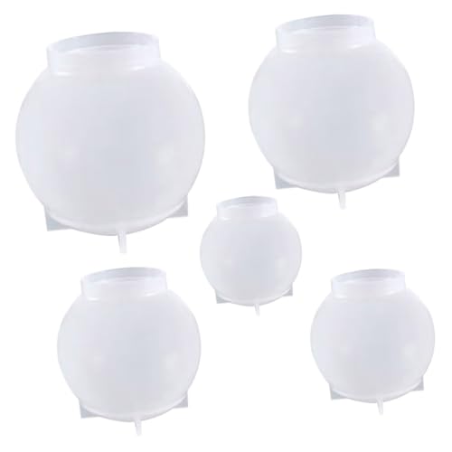 GARIOUANS 5 Stück Teiliges Silikon Epoxidharz Gießform Kugelformen Ø Kompakte DIY Resin Molds für Kreative Bastelarbeiten und Dekorative Kristallkugel Anhänger von GARIOUANS