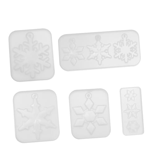 GARIOUANS 5 Stück Teiliges Silikonform Schneeflocke für Epoxidharz Schmuck DIY Anhänger Ohrringe Gießform Weihnachtsdeko Basteln mit Resin für Halskette Fensterdeko von GARIOUANS