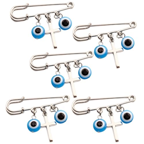 GARIOUANS 5 Stück Teiliges Türkische Charm Sicherheitsnadeln Dekorative Nadeln für Kleidung Taschen Kleider und Böses Auge Brosche von GARIOUANS