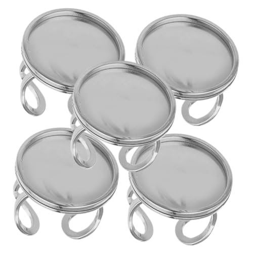 GARIOUANS 5 Stück Teiliges Verstellbare Ringe für DIY Schmuckherstellung Runde Basis mit Steinhalter Schmuckzubehör für Kreative Bastelprojekte von GARIOUANS