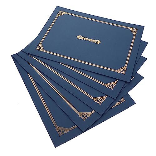 GARIOUANS 5 Stück Zertifikatshüllen Diploma Halter mit Goldprägung Dokumentenmappe für Abschlüsse und Auszeichnungen Langlebiges Material für Horizontale und Vertikale Präsentation von GARIOUANS