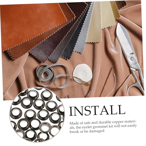 GARIOUANS 50 Sätze Metallösen Kupfer Ösen Doppelseitig für Schuhe Gürtel Taschen DIY Lederhandwerk mit Aufbewahrungsbox Robust Langlebig für Stoff Vorhänge Reparatur von GARIOUANS