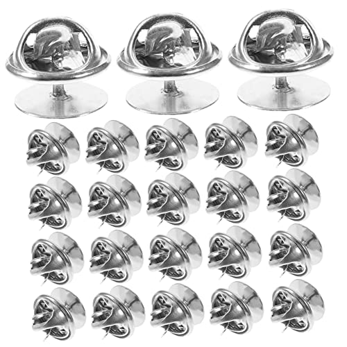 GARIOUANS 50 Sätze Teiliges Metallverschluss Pin Back Locking mit Schmetterlingsgriff Silber Basis Stabile DIY Bastelbefestigungen für Anstecker und Schmuckherstellung von GARIOUANS