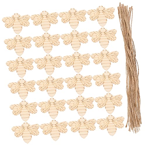GARIOUANS 50 Sätze Unbehandelte Holzplättchen Bienenform für DIY Bastelprojekte Naturholz für Malerei Dekoration und Kreative Gestaltung für Partys und Heimwerkerarbeiten von GARIOUANS