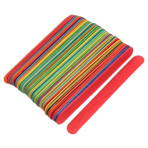 GARIOUANS 50 Stück Bunte Bastelhölzer Jumbo für Diy Projekte Farbenfrohe Holzstäbchen für Kunstunterricht Kreative Familienaktivitäten und Bastelbedarf von GARIOUANS