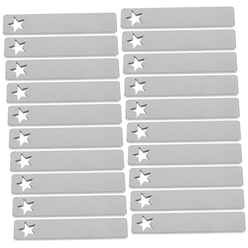GARIOUANS 50 Stück Edelstahl Gravurplatten Rechteckige Stanzblanks mit Sternloch Blanko Metallanhänger für Schmuckherstellung Haustier Id Schlüsselanhänger Langlebige DIY Etiketten GARIOUANS 50 Stück Edelstahl Gravurplatten Rechteckige Stanzblanks mit Sternloch Blanko Metallanhänger für Schmuckherstellung Haustier Id Schlüsselanhänger Langlebige DIY Etiketten von GARIOUANS