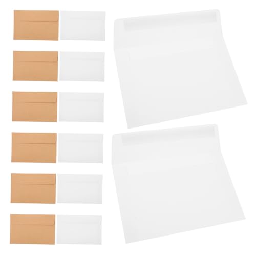 GARIOUANS 50 Stück Einladungskarten Umschläge Selbstklebende Briefumschläge in Kraftpapier und Weiß für Hochzeiten Grußkarten Postkarten von GARIOUANS