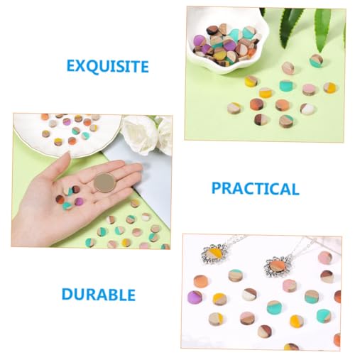 GARIOUANS 50 Stück Flache Runde Geometrische Holz Resin Cabochons DIY Bastelmaterialien für Schmuckherstellung Anhänger Armbänder Handgefertigte Vintage Charms Buntes GARIOUANS 50 Stück Flache Runde Geometrische Holz Resin Cabochons DIY Bastelmaterialien für Schmuckherstellung Anhänger Armbänder Handgefertigte Vintage Charms Buntes von GARIOUANS