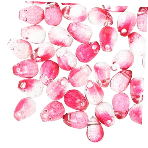 GARIOUANS 50 Stück Glasperlen Wassertröpfchenform mit Pastellfarbene DIY Schmuckperlen zum Auffädeln Handgefertigte Glasperlen für Armbänder Ohrringe Bastelbedarf von GARIOUANS