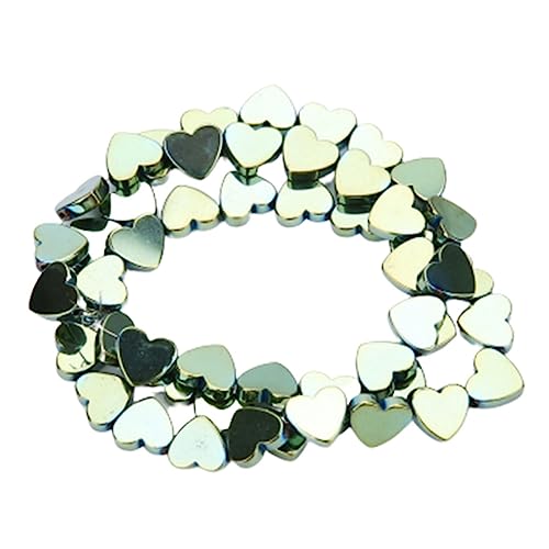 GARIOUANS 50 Stück Grün Halbgefertigte Plattierte Herzförmige Steinperlen für DIY Schmuckherstellung Armband Halskette Bastelperlen Kreative Schmuckzubehör von GARIOUANS