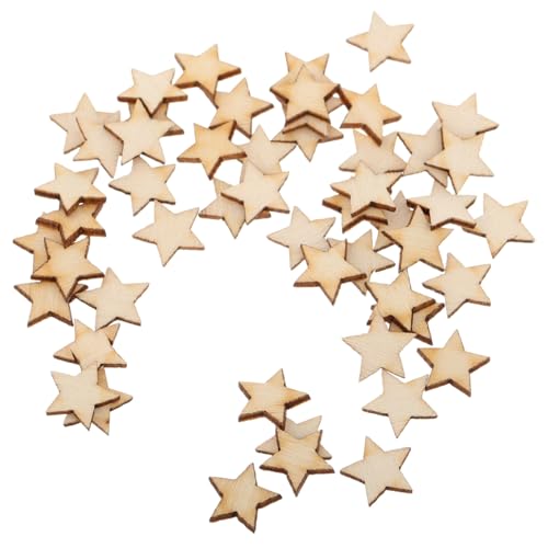 GARIOUANS 50 Stück Holz Pentagramm Zum Basteln Kleine Holzsterne Mini Holzsterne Sternausschnitte Bastelsterne Aus Holz DIY Holzspäne DIY Stern Holzanhänger Stern Holzspan von GARIOUANS