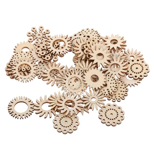 GARIOUANS 50 Stück Holzblumen Formen zum Basteln Unvollendete Holzverzierungen für Diy Projekte Dekorationen für Zubehör für Scrapbooking und Heimdekoration GARIOUANS 50 Stück Holzblumen Formen zum Basteln Unvollendete Holzverzierungen für Diy Projekte Dekorationen für Zubehör für Scrapbooking und Heimdekoration von GARIOUANS