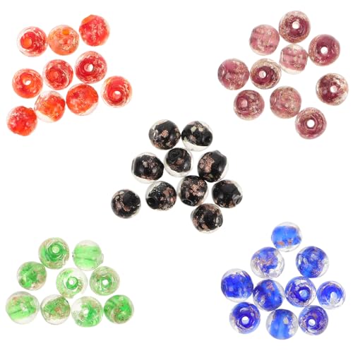 GARIOUANS 50 Stück Leuchtende Glasperlen Leuchtende Lose Glasperlen Zur Schmuckherstellung – 8 Mm Runde Abstandshalter Mit Nachtleuchten Für Selbstgemachte Armbänder von GARIOUANS