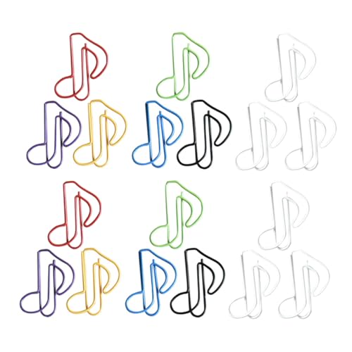 GARIOUANS 50 Stück Notiz/Büroklammern Notiz/Notizklammern Musiknotenklammern Bunte Musik/Büroklammern Papierklammern Musik Lesezeichen Lustige Büroklammer Musik Party von GARIOUANS