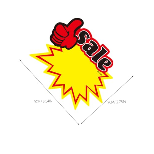 GARIOUANS 50 Stück Preisschilder Papier Werbeetiketten Leicht Beschreibbar Helle Einzelhandelsschilder Für Supermarkt Laden Verkaufsförderung von GARIOUANS