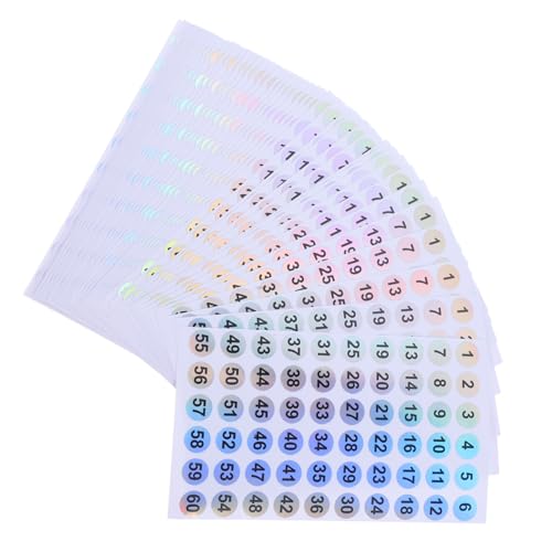 GARIOUANS 50 Stück Selbstklebende Nummernaufkleber Rund Farbige Nummernlabels Für Postfächer Lagerorganisation Und Außenbereich GARIOUANS 50 Stück Selbstklebende Nummernaufkleber Rund Farbige Nummernlabels Für Postfächer Lagerorganisation Und Außenbereich von GARIOUANS