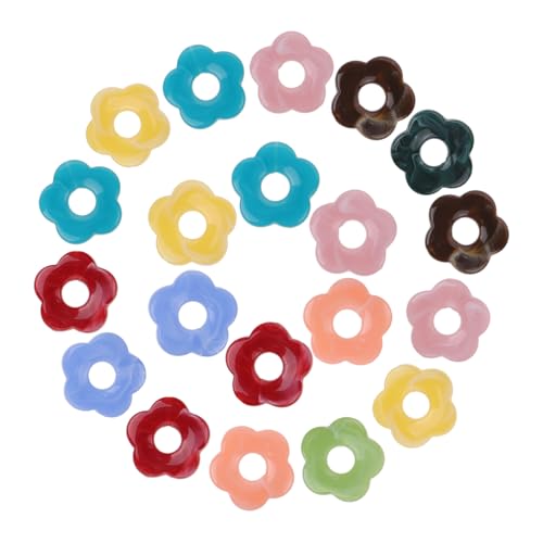 GARIOUANS 50 Stück Teiliges Acrylperlen Blumenmotiven Pastellfarben für DIY Schmuckherstellung Vielseitig für Armbänder Halsketten Bastelprojekte Kleine Perlen für Kreative Bastelarbeiten von GARIOUANS