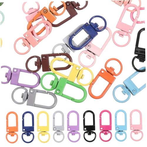 GARIOUANS 50 Stück Teiliges Bunte Metall Lobster Verschlüsse Drehbare Karabinerhaken aus Legiertem Material Rostfrei Farblich Gemischt Vielseitige Schlüssel und Taschenanhänger für DIY und GARIOUANS 50 Stück Teiliges Bunte Metall Lobster Verschlüsse Drehbare Karabinerhaken aus Legiertem Material Rostfrei Farblich Gemischt Vielseitige Schlüssel und Taschenanhänger für DIY und von GARIOUANS
