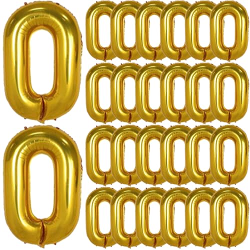 GARIOUANS 50 Stück Teiliges Goldene Folienballons Leichte Aluminiumfolie Kettenballons zum Verbinden Retro Partydeko für Geburtstage Hochzeiten und Jubiläen Vielseitig für Wand von GARIOUANS
