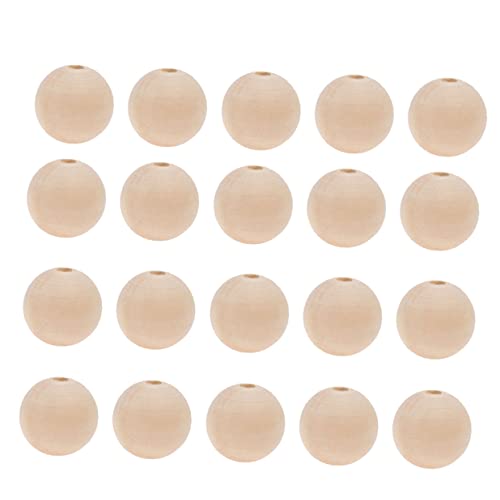 GARIOUANS 50 Stück Unbehandelte Runde Holzperlen Naturfarbe Stabile Abstandshalter für DIY Bastelprojekte und Schmuckherstellung für Kreative Handarbeiten von GARIOUANS