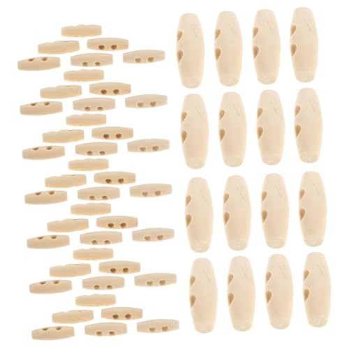 GARIOUANS 50 Stück olivfarbene Schnalle Mantelverschluss Umschalttaste für den Mantel Knebelverschlüsse für Mäntel dekorativer Mantelknopf Ersatz-Kippknopf dekorative Mantelknöpfe hölzern von GARIOUANS