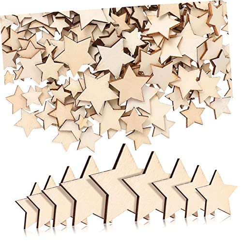 GARIOUANS 500 Stück Holzsterne Unvollendete Holzstücke für Bastelarbeiten für Weihnachten DIY Dekoration Malen Streudeko und Kreative Projekte von GARIOUANS